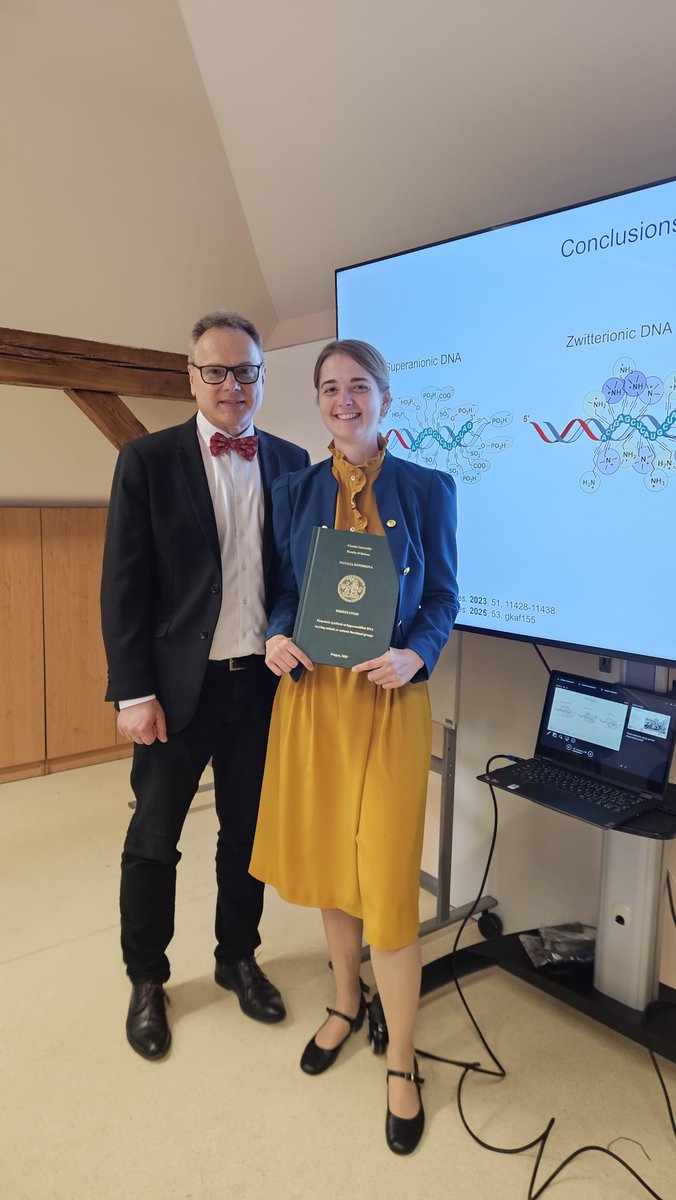 hocekm's tweet image. Natalia  Kuprikova has successfully defended her PhD  thesis entitled Enzymatic synthesis of hypermodified DNA bearing  anionic or cationic functional groups. PhD No. 48 from the Hocek group. Congratulations! @IOCBPrague @science_charles