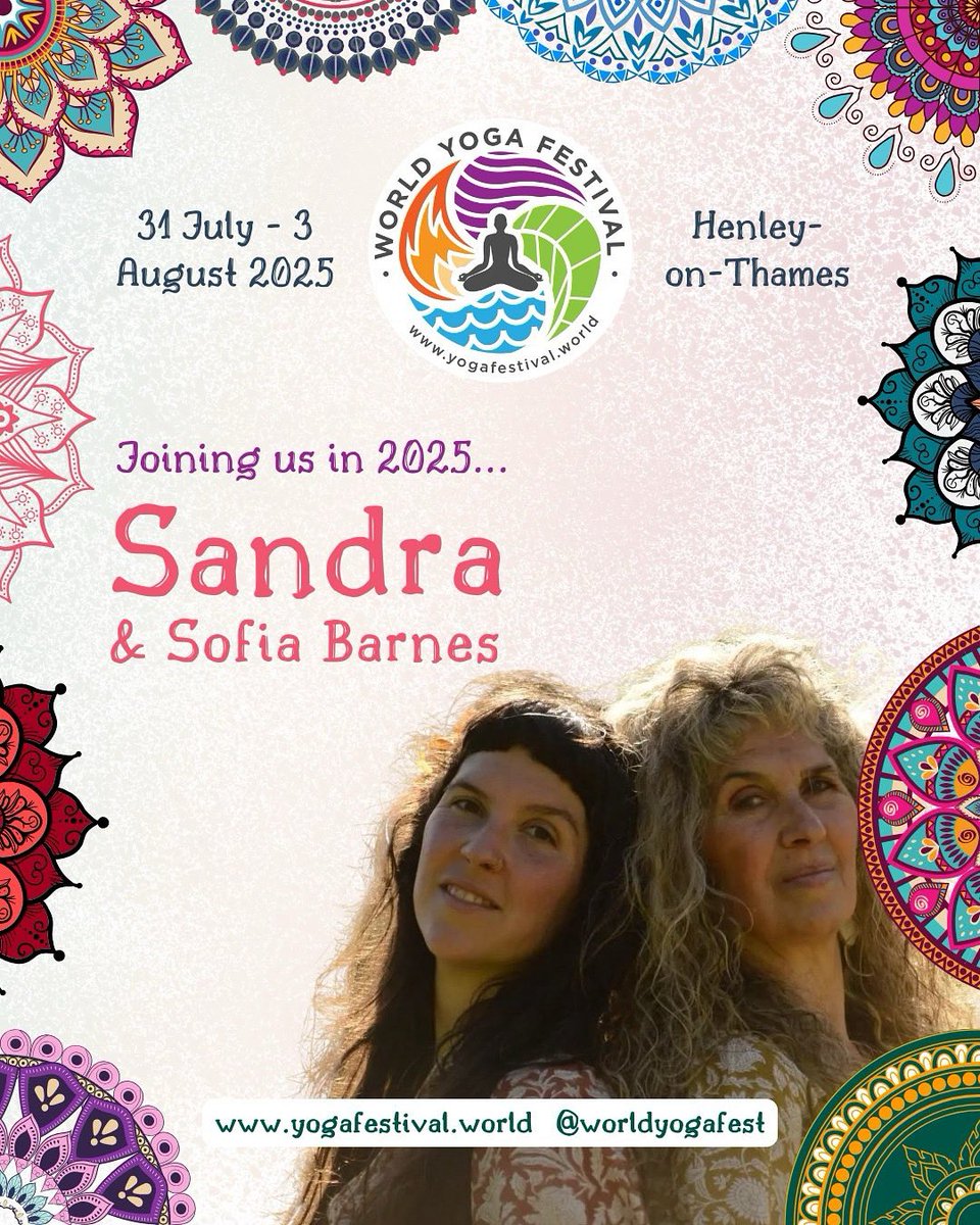 The beautiful mother and daughter duo, Sandra &amp; Sofia Barnes, will be returning to World Yoga Festival 2025 to lead their signature Yoga Flow, Nidra &amp; Sound Journey sessions! These super-popular classes are always so grounding and nurturing.

🎟️ Book now: bit.ly/WYF