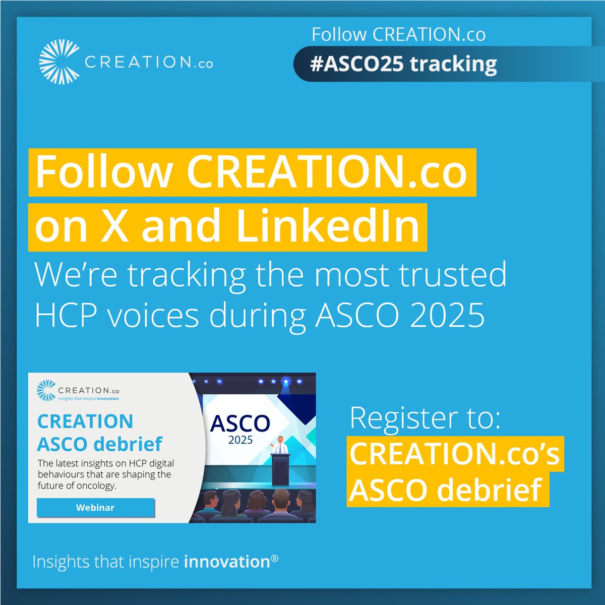 CREATION (@creation) on Twitter photo We're tracking the most peer-trusted HCPs at #ASCO25 with <a href="/CREATION/">CREATION</a>.co’s peer trust score.
Top 3 on day 3 (#GIcancers):
1.<a href="/SuyogCancer/">Dr Amol Akhade</a>
2.<a href="/crisbergerot/">Cristiane D Bergerot</a>
3.<a href="/KrishanJethwa/">Krishan Jethwa</a>
Join our <a href="/ASCO/">ASCO</a> debrief on 11 June:
creation.co/webinar/creati…
#ASCO #ASCODailyNews #CREATIONPeerTrust We're tracking the most peer-trusted HCPs at #ASCO25 with <a href="/CREATION/">CREATION</a>.co’s peer trust score.
Top 3 on day 3 (#GIcancers):
1.<a href="/SuyogCancer/">Dr Amol Akhade</a>
2.<a href="/crisbergerot/">Cristiane D Bergerot</a>
3.<a href="/KrishanJethwa/">Krishan Jethwa</a>
Join our <a href="/ASCO/">ASCO</a> debrief on 11 June:
creation.co/webinar/creati…
#ASCO #ASCODailyNews #CREATIONPeerTrust
