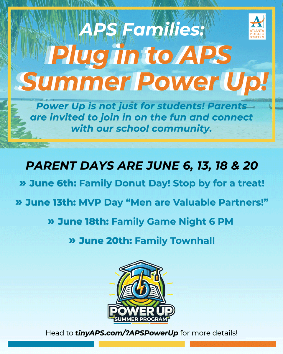 Power Up is a thrilling opportunity for everyone—especially parents! We’re excited to invite you to join us at the following summer family engagement events!

- **June 6th**: **Family Donut Day!** Come by and enjoy a delicious treat!
- **June 13**: **MVP Day: “Men are Valuable