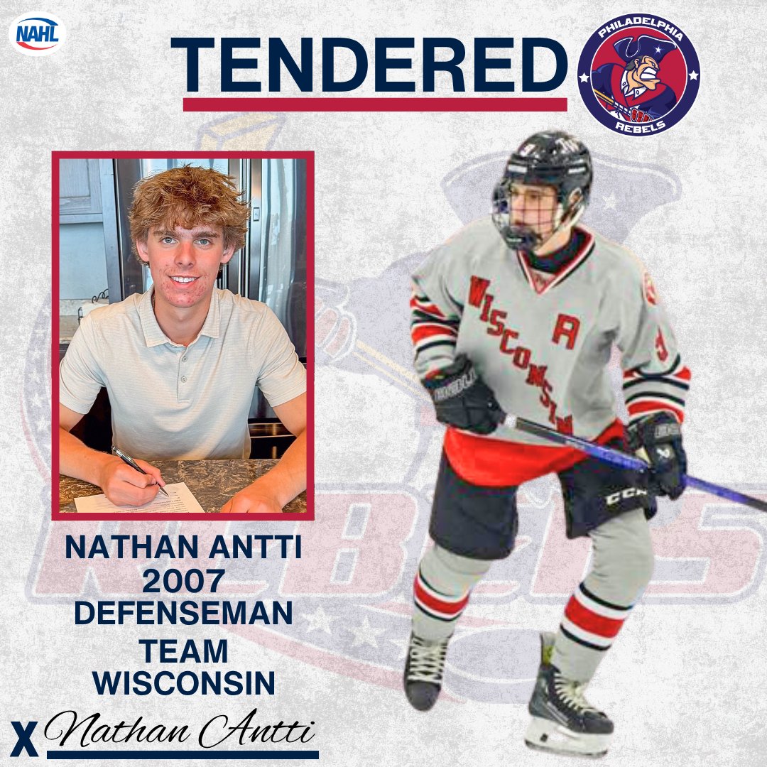 The Rebels are pleased to announce the tender signing of Team Wisconsin 18U AAA defenseman Nathan Antti. Welcome to the Rebellion, Nathan!