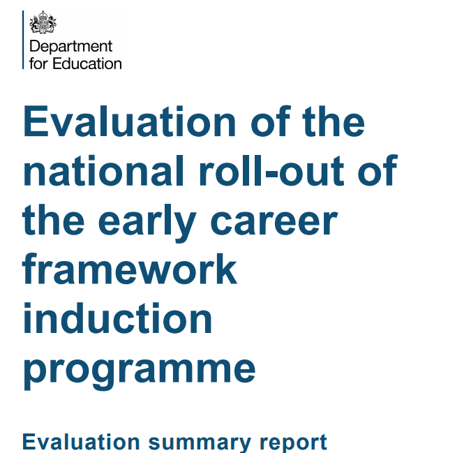 The DfE commissioned a three year process evaluation of the implementation of the Early Career Framework-based induction for Early Career Teachers. This report details the key findings from the full evaluation, alongside each of the annual evaluations.  bit.ly/43EVVaj