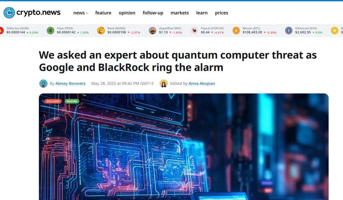 Spoiler Alert🚨

The Quantum Computer Threat expert they asked is our Founder &amp; CEO, David Carvalho! 😉

Great read by the way 👇