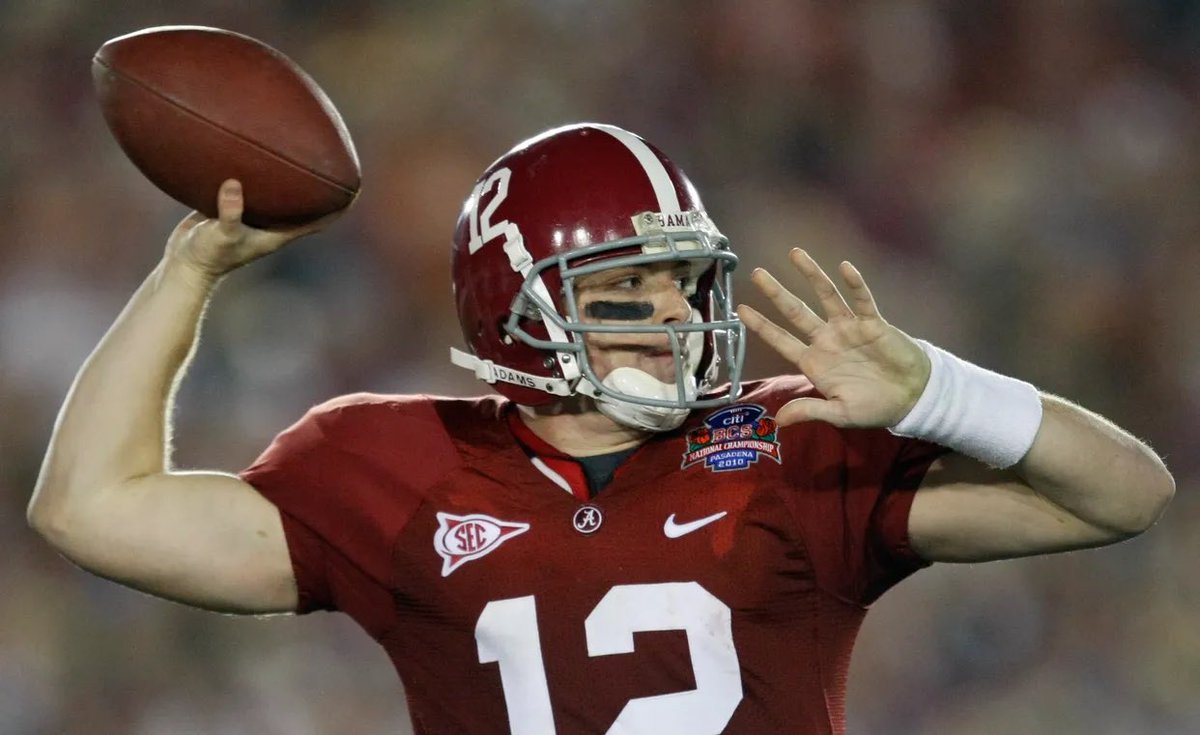 SSN_Alabama's tweet photo. Former Alabama QB Greg McElroy on @macandcube if beating Florida in the SECCG or beating Texas in the national championship was the bigger deal in the 2009 season:

“We had no ill will at all towards Texas. Yeah, we wanted to win but it was really more of a relief. Beating Florida was by far the bigger game. No doubt.”
(pic via @AP)