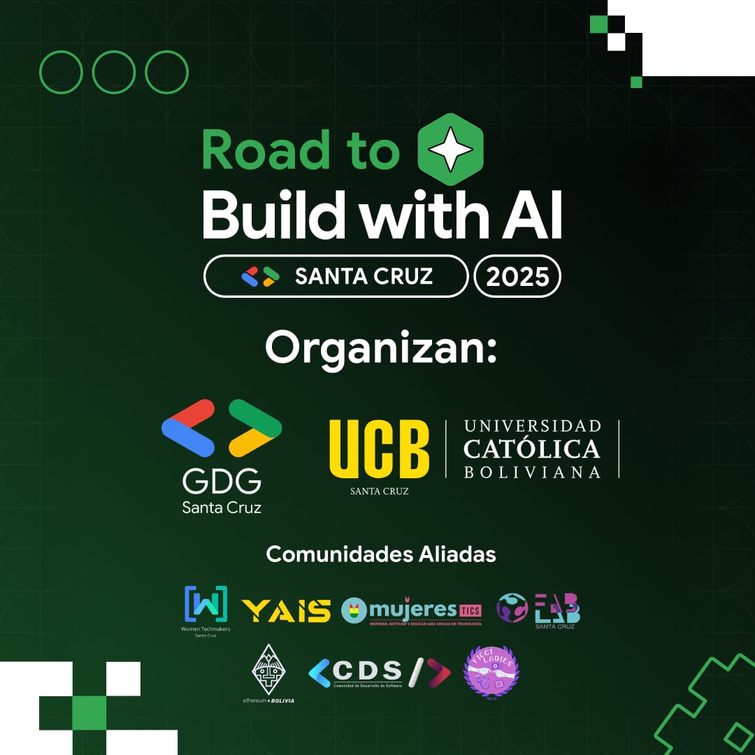 gdgsantacruz's tweet photo. 🎙 ¡Sumérgete en el futuro de la inteligencia artificial con Lesly Zerna!

🔗 Regístrate https://t.co/WTrp1EvF1w

🌐 Más info: https://t.co/QR3WbuhBz1

#RoadToBuildWithAI #BuildWithAI #GDGBolivia #GoogleDeveloperGroups #Gemini25 #GenAI #GoogleCloud #LeslyZerna #WomenInTech #AI https://t.co/HN6q0tDkqo