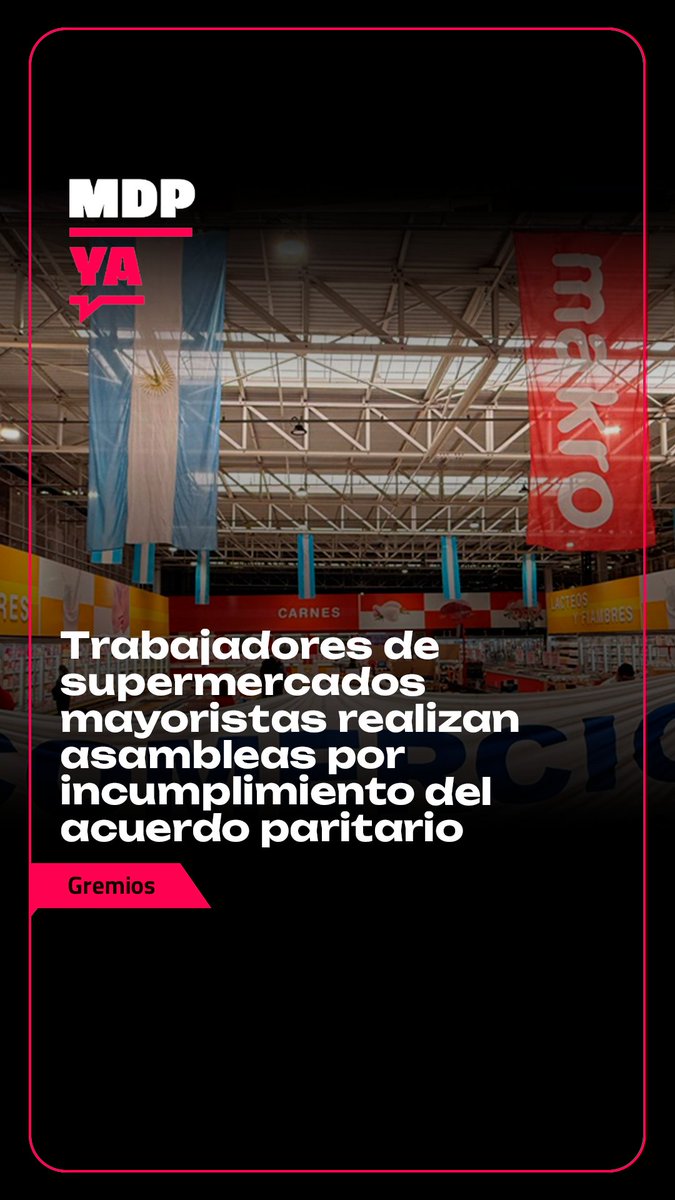 Trabajadores de distintos supermercados mayoristas de Mar del Plata han iniciado asambleas en sus lugares de trabajo ante el incumplimiento del acuerdo paritario.

MÁS INFO 👇🏼
mdpya.com.ar/trabajadores-d…