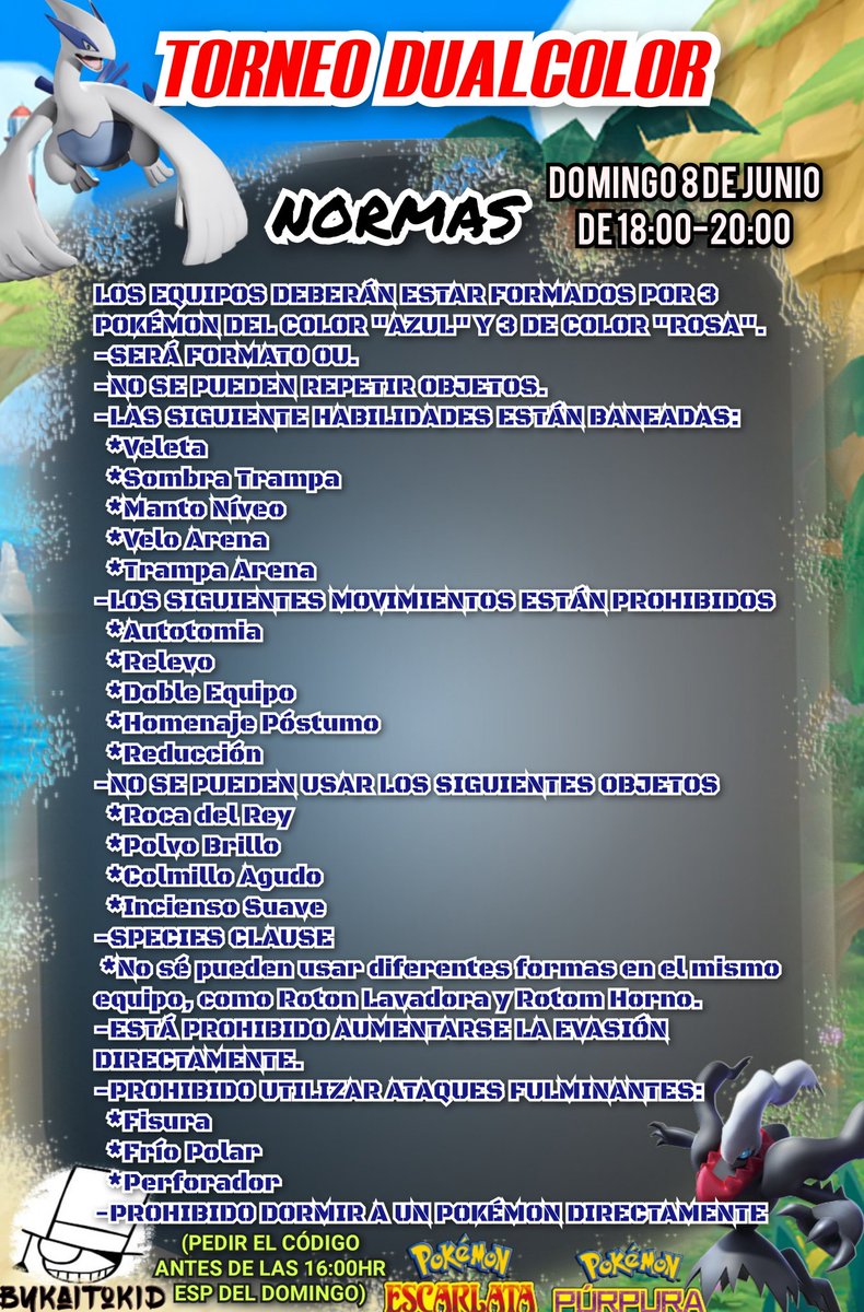 Segunda semana del torneo DualColor, esta semana toca "Azul/Rosa". Para recibir el código me tenéis que pasar el equipo con objetos.