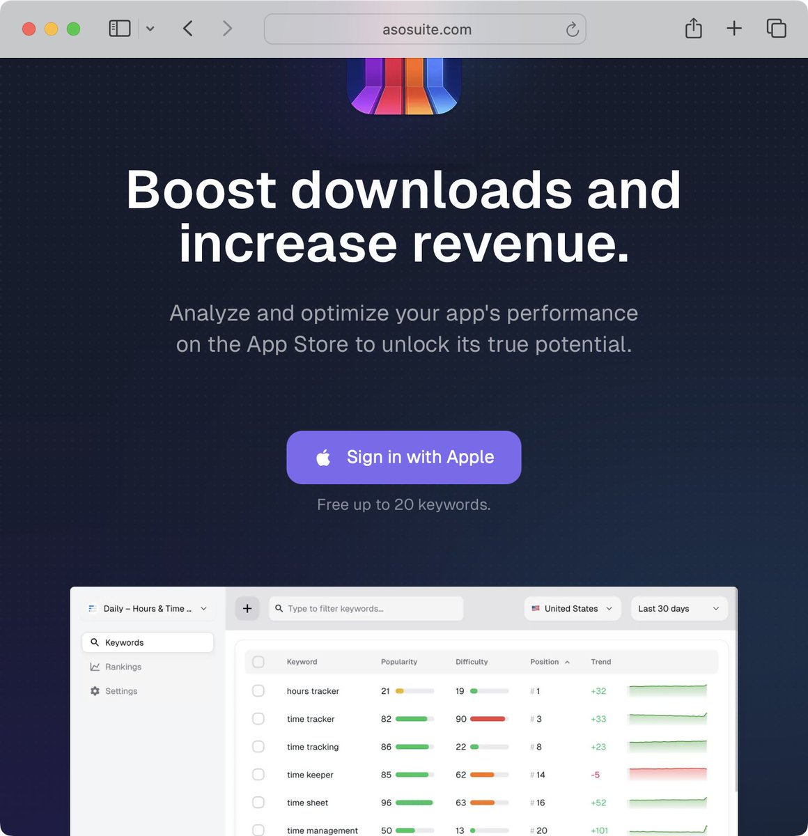 ASOSuite's tweet image. ASO Suite is no longer in beta!

Go to asosuite.com now and sign in to start tracking your app keywords!