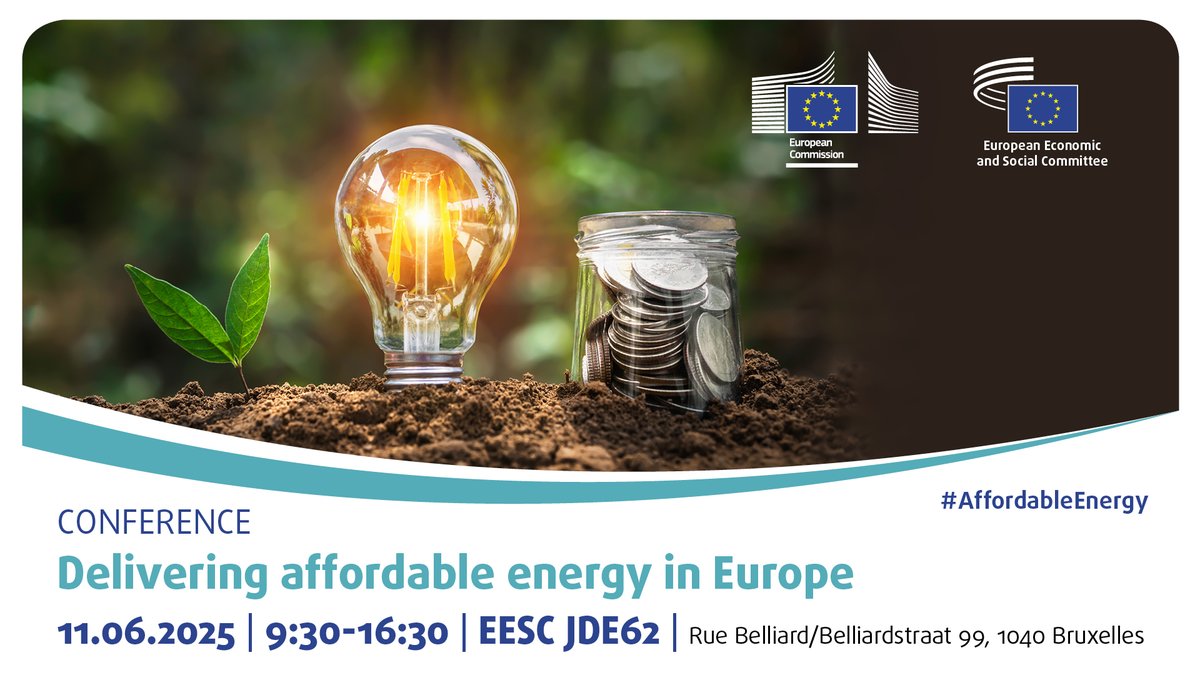 📢 One day for the Conference on Delivering Affordable Energy in Europe!

🕯️Interested on energy poverty? 
💰Sustainable Investments? 
🔌How can we play a more active consumer role?

⏰11 June |  9:30–16:30 | Brussels
🔗europa.eu/!Q743tf