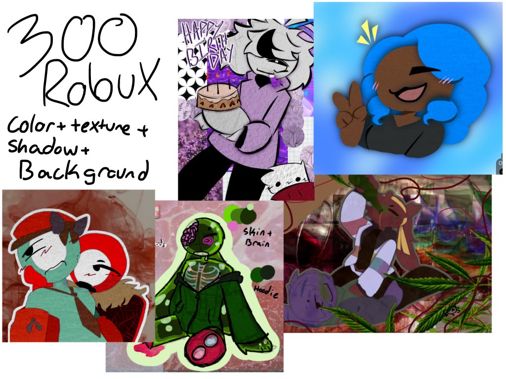 PupMonths's tweet image. I’m opening my first robux c0mms if anyone is interested
I know it’s cheap but I just wanna lay this out for anyone who is interested in buying my art (I know it’s not that pleasing to look at lol)