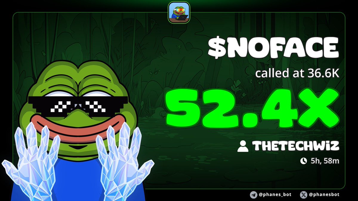 TechWizLabs's tweet image. Amazing trade on today’s top runner.

Feeling great knowing so many people made money with me on this token.
We’re just getting started!

Let’s go for the 10M $NOFACE