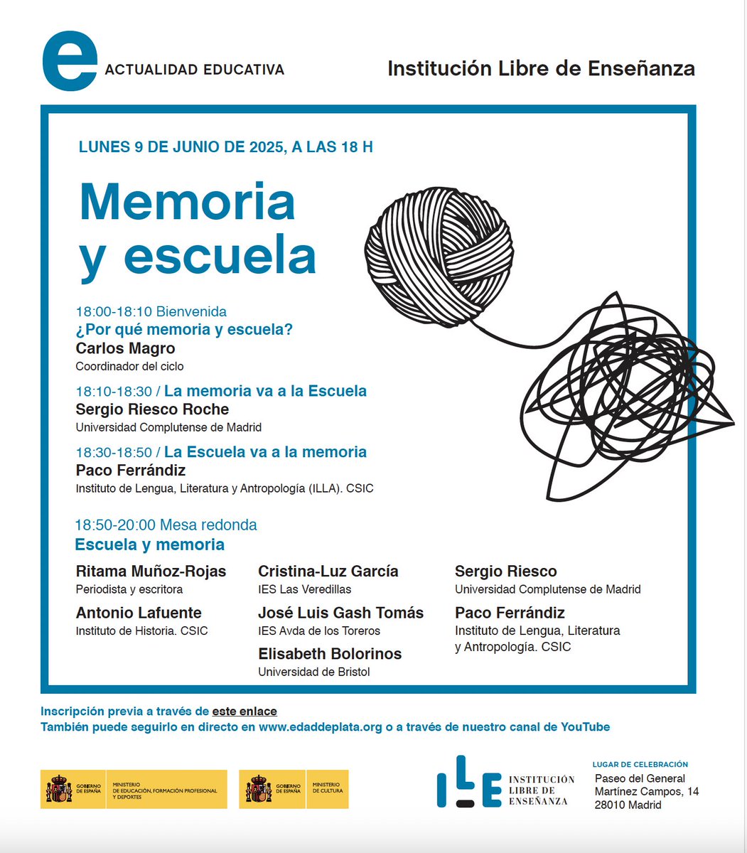 Esto me hace mucha ilusión. Haber podido reunir este cartel me alegra en la misma medida que me hace sentir la gran responsabilidad que conlleva😅

Veniros a la ILE el 9 de junio a las 18 y así compartimos el disfrute (la responsabilidad me la quedo yo😂)

docs.google.com/forms/d/16IBJM…