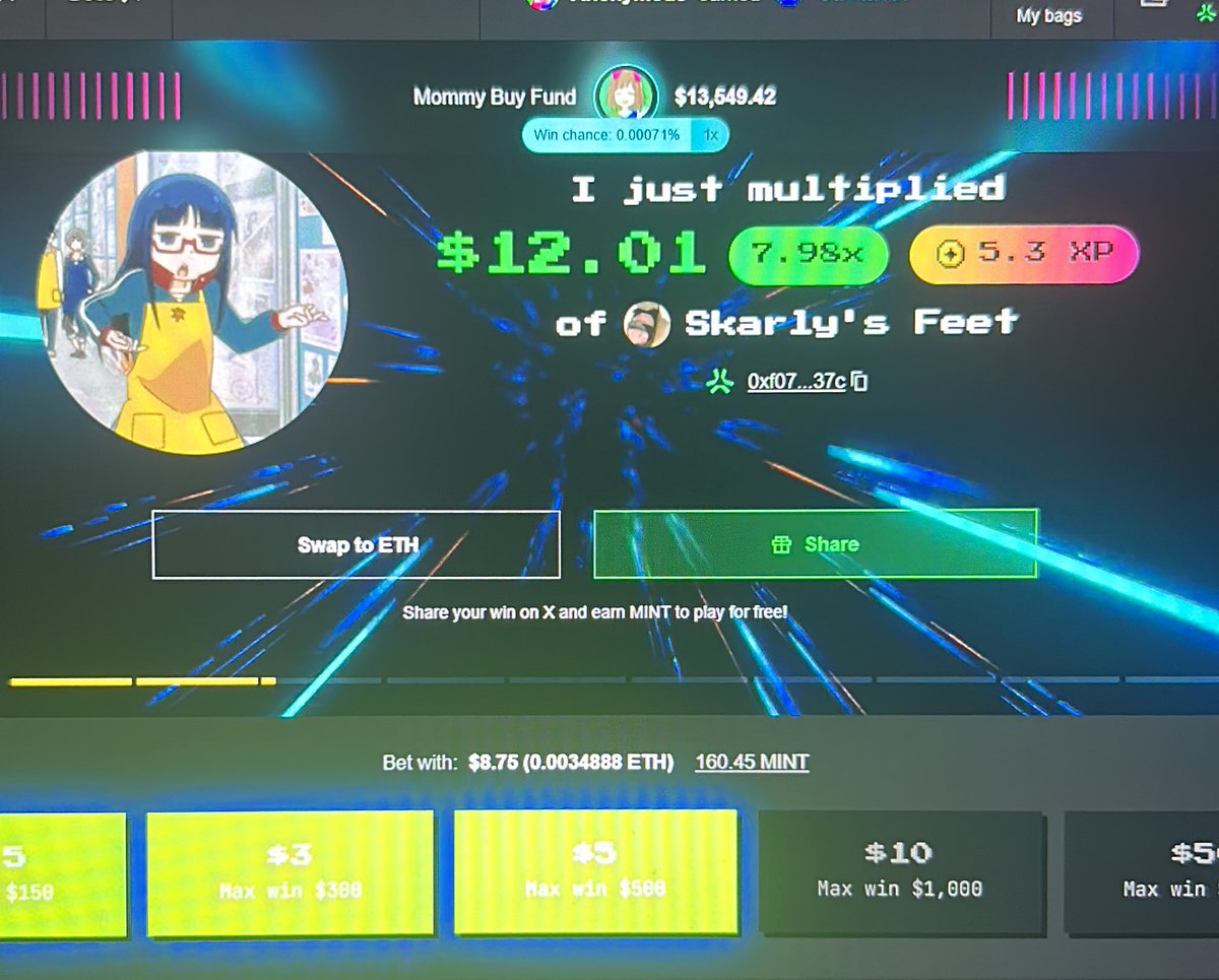 lol i have no idea what I’m doing on <a href="/multiplierfun/">Multiplier</a> but I’ve had 8x twice now, how long before they take it all back 😂