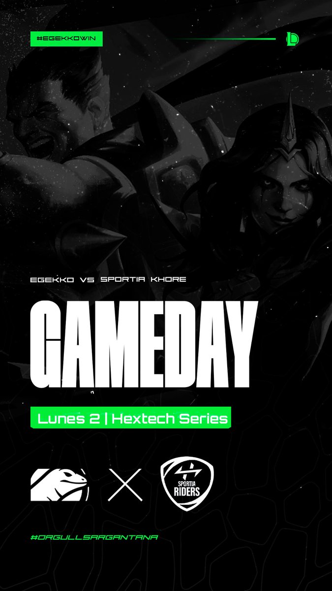 eGekko (@egekko_) on Twitter photo 🟢#GAMEDAY
Hoy toca demostrar que nos merecemos estar en esas play-off e ir a ganar la final
🏆 #HextechSeries
⏰ 20:00
🆚 <a href="/SportiaRiders/">KHORE GAMING x SPORTIA RIDERS</a>
🦎 <a href="/AkrantorTop/">Akrantor</a>
🦎 <a href="/ZPegasoLoL/">Pegaso</a>
🦎 <a href="/Toumes_lol/">Tomáš Svoboda</a>
🦎 <a href="/CaptainSexylol/">CexySaptain</a>
🦎 <a href="/Eskiper13/">Eskiper</a>
🦎 <a href="/Vareitor/">Vareitor</a>
#OrgullSargantana🦎💚 🟢#GAMEDAY
Hoy toca demostrar que nos merecemos estar en esas play-off e ir a ganar la final
🏆 #HextechSeries
⏰ 20:00
🆚 <a href="/SportiaRiders/">KHORE GAMING x SPORTIA RIDERS</a>
🦎 <a href="/AkrantorTop/">Akrantor</a>
🦎 <a href="/ZPegasoLoL/">Pegaso</a>
🦎 <a href="/Toumes_lol/">Tomáš Svoboda</a>
🦎 <a href="/CaptainSexylol/">CexySaptain</a>
🦎 <a href="/Eskiper13/">Eskiper</a>
🦎 <a href="/Vareitor/">Vareitor</a>
#OrgullSargantana🦎💚
