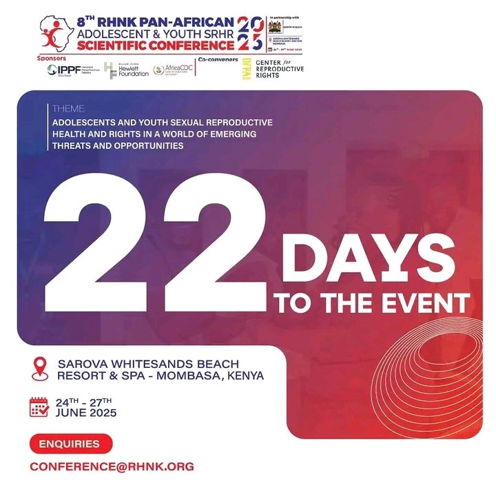 Mwangale (@mwangalemi) on Twitter photo Only 22 days to the #RHNKConference2025 🥳🥳🥳.Get your tickets and passports ready, you are up for an event that will be unforgettable.#RHNKPanAfricanConference <a href="/rhnkorg/">Reproductive Health Network Kenya</a> Only 22 days to the #RHNKConference2025 🥳🥳🥳.Get your tickets and passports ready, you are up for an event that will be unforgettable.#RHNKPanAfricanConference <a href="/rhnkorg/">Reproductive Health Network Kenya</a>