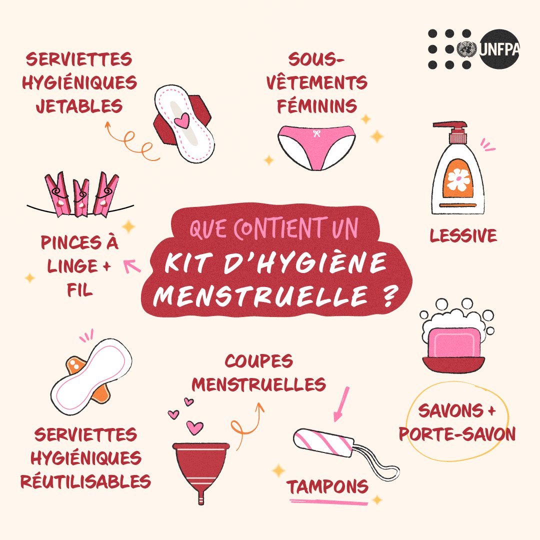 🩸Les règles ne s’arrêtent pas en cas de crise humanitaire.

<a href="/UNFPA/">UNFPA</a> distribue des kits d’hygiène menstruelle afin que chacun·e vive ses règles avec dignité 🧡

Découvrez nos actions pour un #MondeAdaptéAuxRègles : unf.pa/mhrfr

#ObjectifsMondiaux