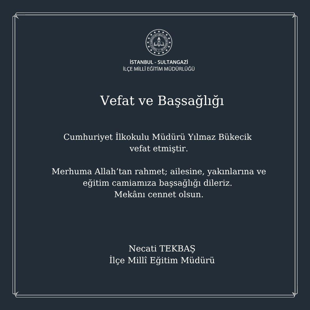 Başımız sağ olsun.