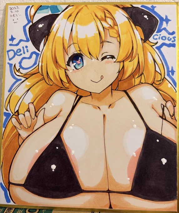 フォロワーさん増えてるのでたまに描いてるアナログ絵。今月関西でのフリートドック神戸とメジステでも色紙作る予定です。