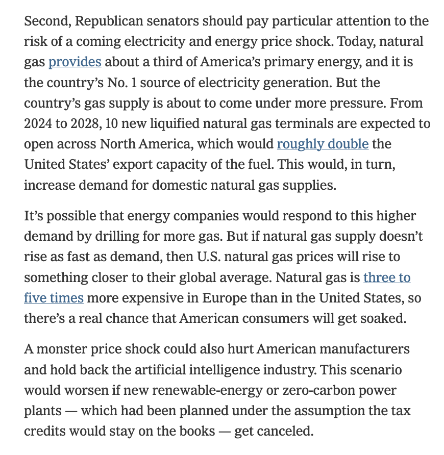 Arnab Datta (@arnabdatta321) on Twitter photo Incredibly important point from <a href="/robinsonmeyer/">Robinson Meyer</a> in the NYT today.
Energy demand is swiftly growing. Pulling capacity growth offline will spike prices. Incredibly important point from <a href="/robinsonmeyer/">Robinson Meyer</a> in the NYT today.
Energy demand is swiftly growing. Pulling capacity growth offline will spike prices.