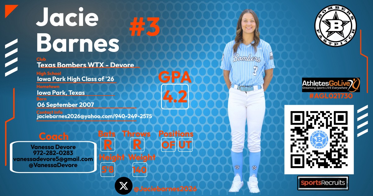 Jacie Barnes (@jaciebarnes2026) on Twitter photo Excited to be attending the Patty Gasso Softball Camp at Love's Field on June 10! Ready to learn and grow under one of the greatest coaches in the game. Let's go! #PattyGassoCamp #SoftballLife #TrainWith #LoveTheGame
<a href="/OU_Softball/">Oklahoma Softball</a>
<a href="/PattyGassoSB/">Patty Gasso SB Camps</a>
<a href="/Vdevo5/">Vanessa Devore</a> <a href="/WTXBombersNAT/">WTXBombersNational-Devore</a> <a href="/coachjro/">Jennifer Rocha</a> Excited to be attending the Patty Gasso Softball Camp at Love's Field on June 10! Ready to learn and grow under one of the greatest coaches in the game. Let's go! #PattyGassoCamp #SoftballLife #TrainWith #LoveTheGame
<a href="/OU_Softball/">Oklahoma Softball</a>
<a href="/PattyGassoSB/">Patty Gasso SB Camps</a>
<a href="/Vdevo5/">Vanessa Devore</a> <a href="/WTXBombersNAT/">WTXBombersNational-Devore</a> <a href="/coachjro/">Jennifer Rocha</a>