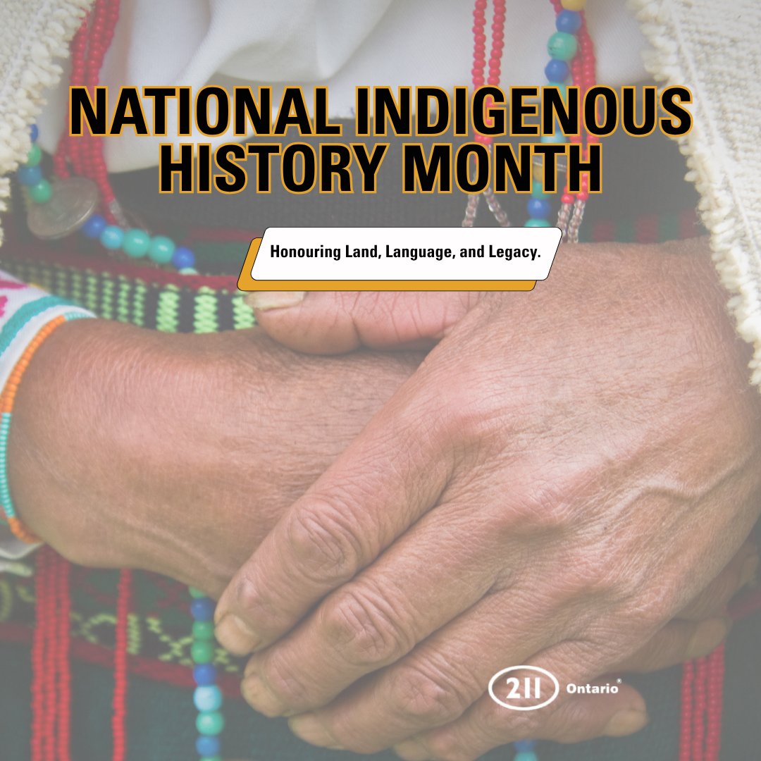 June is Indigenous History Month. We honour the rich cultures, histories, and contributions of Indigenous Peoples. This month is a time to listen, learn, and reflect—but also to take meaningful steps toward reconciliation every day. #211Ontario
