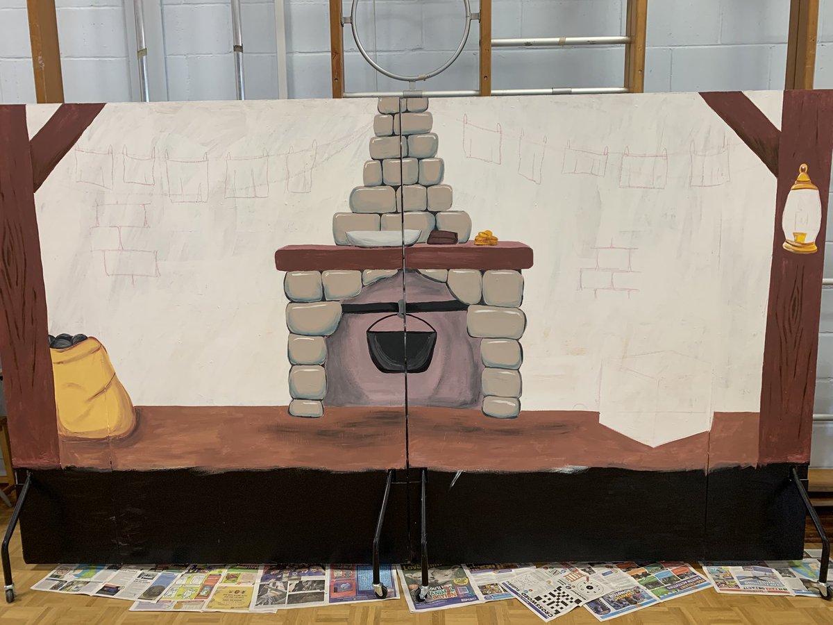 Report writing INSET day today, but I thought I’d make a start on the set instead. Reports will be done in my own time later. A few hours to start one side of the rails. Fagin’s Den is underway. #OliverTwist #Y6Production