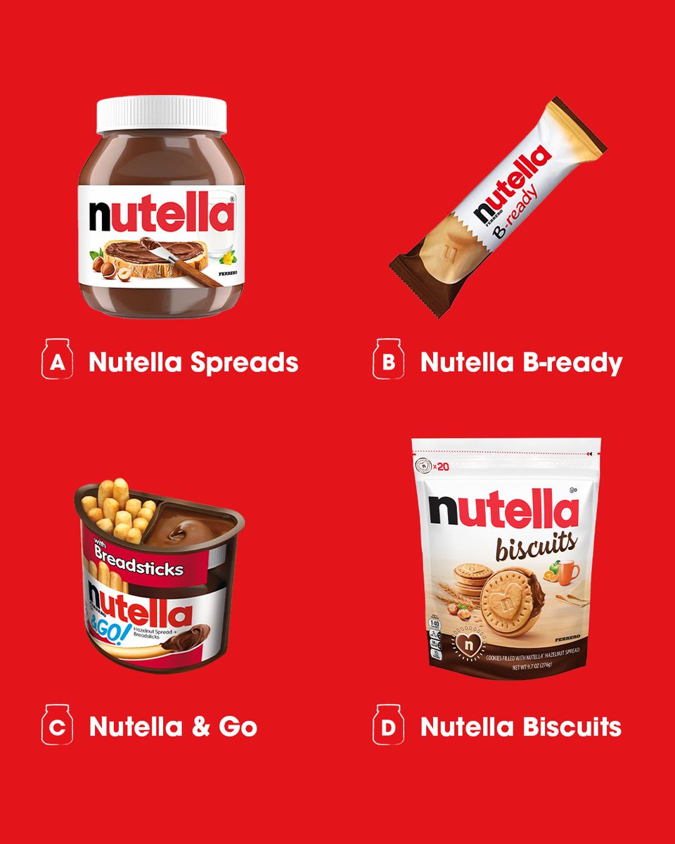 No wrong answers, just sweet ones! Which Nutella treat are you most like? Let us know in the replies! #NutellaLove #PersonalityQuiz