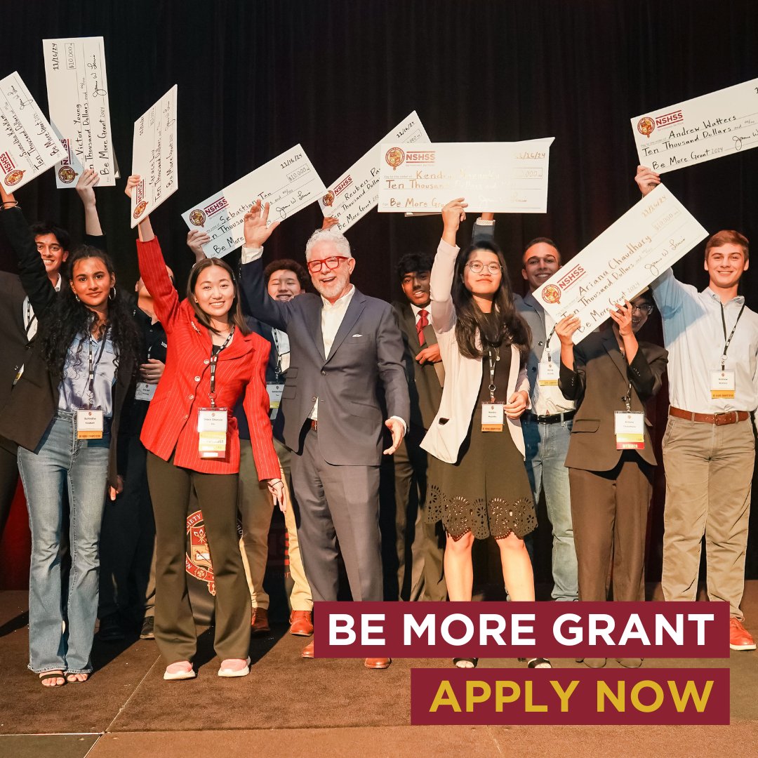 nshss's tweet image. The $10,000 Be More Grant is NOW OPEN! 🔥
Are you building something bold that makes the world better? Apply now for your chance to earn $10,000 to fuel your innovation, project, or nonprofit.
🎯 Apply now and Be More: nshss.org/scholarships/s…