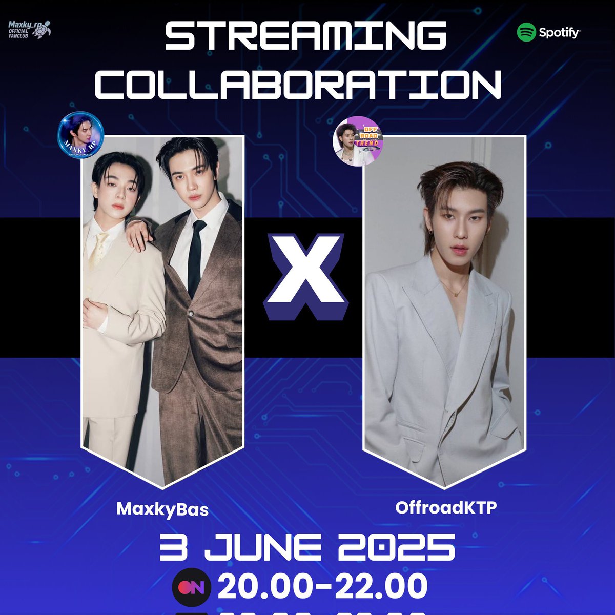 [STATIONHEAD COLLABORATION]
#ออฟโรด 🚗 x #แม็กกี้บาส 🐢🏀 PARTY STREAM

Hosted : <a href="/maxky_fc/">Maxky_rp Official Fanclub</a>
Co-Hosted : <a href="/OffroadTrendTH/">OffroadKTP Trend TH</a> 

🗓️ 3 June 2025 
⏰ 20:00 - 22:00 PM

Streaming room : maxkyfc
Link : share.stationhead.com/wyi6qrx5mg7j

#OFFROAD_ผิดแผน #จนตลอดกาล
#offroadKTP #MaxkyBas