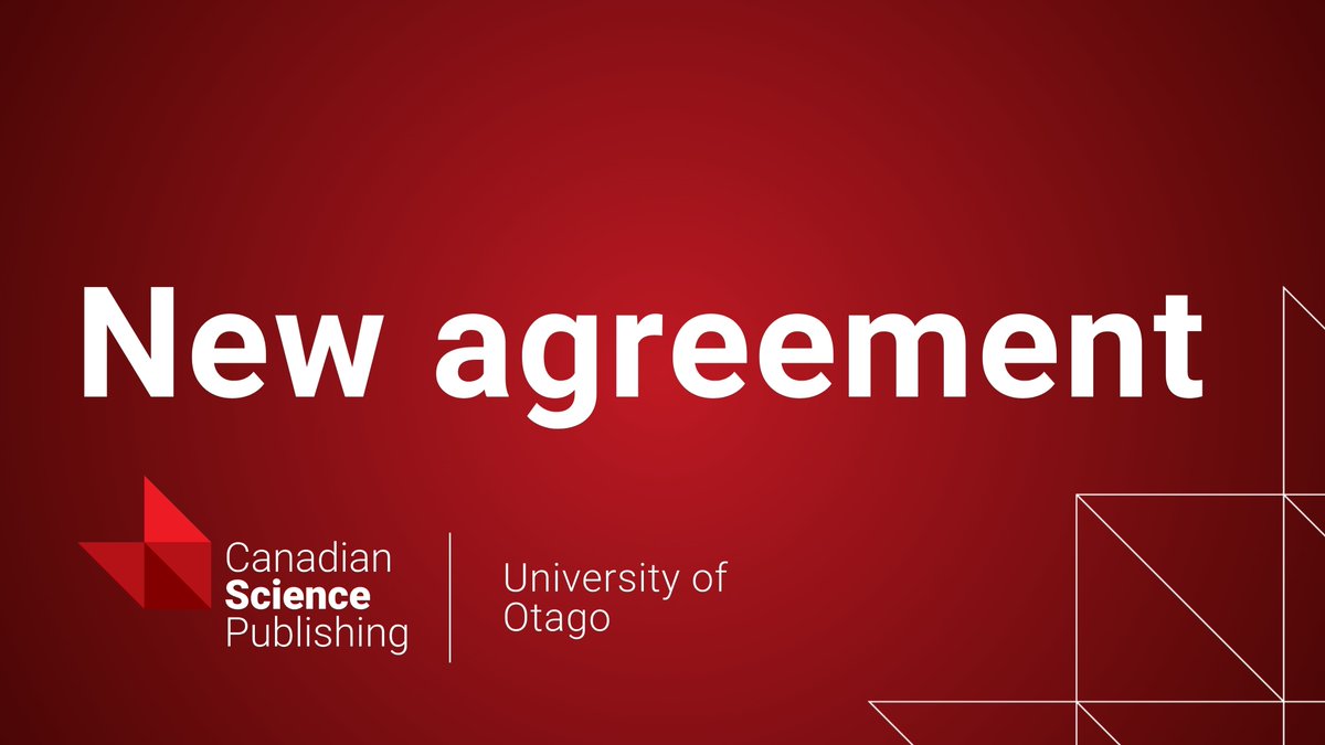 APNM Journal🏋️🍎 (@apnmjournal) on Twitter photo We’ve teamed up with <a href="/otago/">University of Otago</a> to support #ScholarlyPublishing.
Otago researchers can now publish #OpenAccess with us at no cost and tap into a wide range of research across <a href="/cdnsciencepub/">Canadian Science Publishing</a>'s journal collection with read access! Publish with us ▶️ ow.ly/3agr50VTlNT We’ve teamed up with <a href="/otago/">University of Otago</a> to support #ScholarlyPublishing.
Otago researchers can now publish #OpenAccess with us at no cost and tap into a wide range of research across <a href="/cdnsciencepub/">Canadian Science Publishing</a>'s journal collection with read access! Publish with us ▶️ ow.ly/3agr50VTlNT