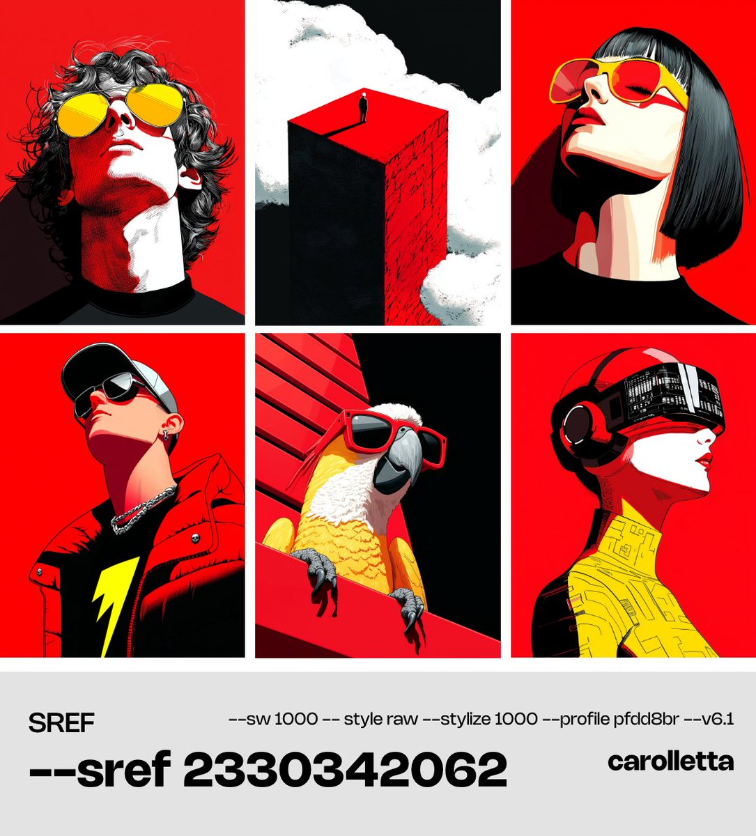 carolletta's tweet image. SREF found with Graphic Style

Beautiful image --ar 3:4 --sref 2330342062 --style raw --sw 500 --v 6.1 --quality 2 --stylize 1000 --profile jt2u39b

Drop Your Creations—Let’s See the Magic! ✨
👇