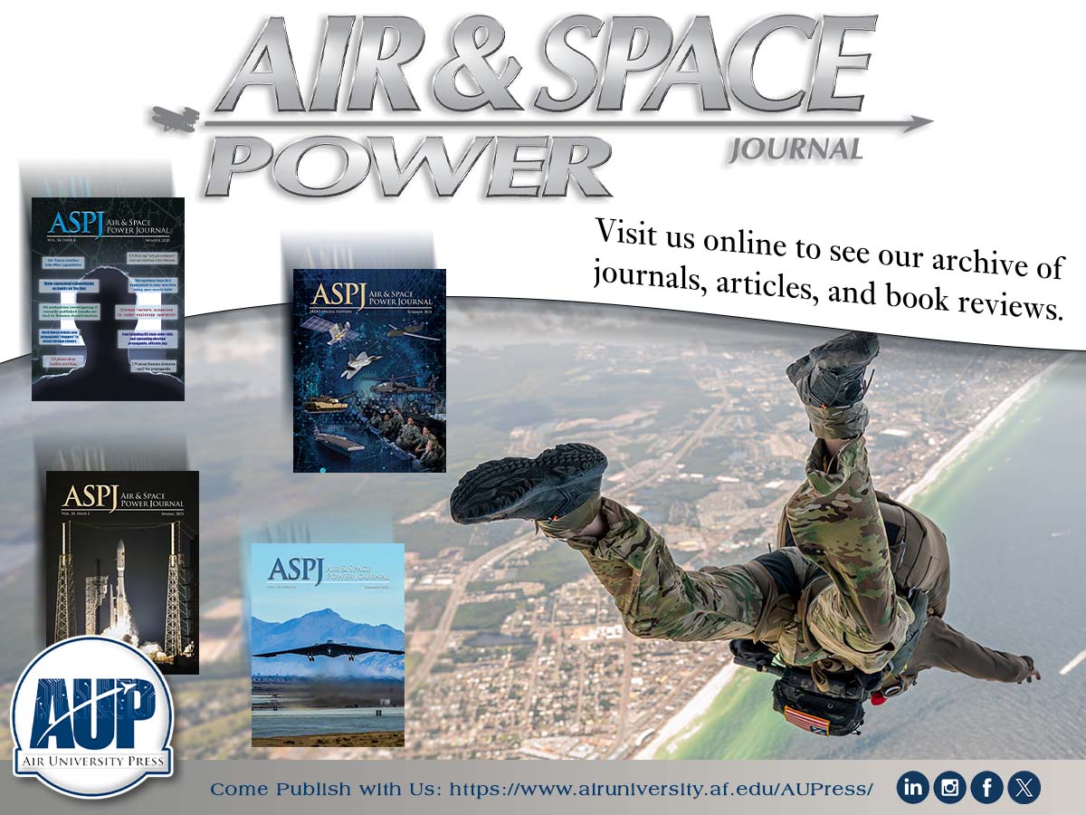 Refamiliarize yourself with the Air &amp; Space Power Journal by skimming through its long history of publications. Some editions include a Spanish or French translation!

View ASPJ Archives: ow.ly/TzLS50VWCJB

Visit AU Press Online: ow.ly/jpXN50VWCJy