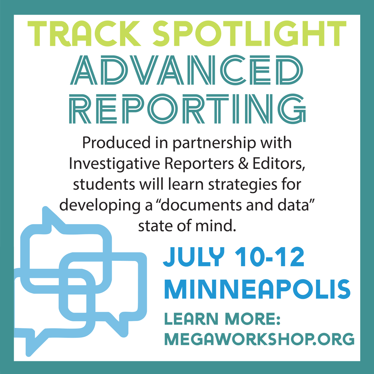 Looking to level up your reporting skills? Check out the Advanced Reporting track. Produced in partnership with Investigative Reporters &amp; Editors, this track will teach you how to use FOI laws effectively and the basics of working with data. Learn more: ow.ly/ORKp50VXYwf