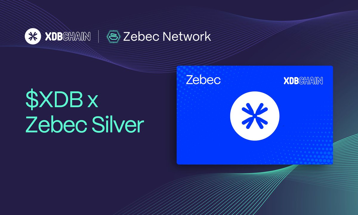 ZebecCards's tweet image. 🔥 New Integration: XDB Chain x Zebec 💳
We’re excited to add support for @XDBChain — a Layer 1 built for brands.
Starting mid-week, $XDB will be live on the Zebec Silver & Carbon Cards, letting users spend their tokens anywhere Mastercard is accepted. Also, a custom XDB Debit…