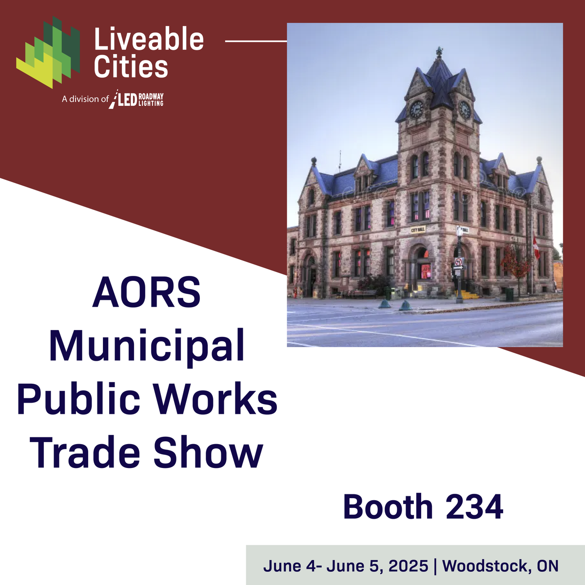 We’re heading to AORS 2025 in Woodstock, ON! 
Catch Liveable Cities at Booth 234 on June 4–5 at the Woodstock Fairgrounds. Let’s talk smart public works and resilient communities. 

📍 Info: aors.on.ca/events/aors-tr…
#AORS2025 #LiveableCities #MunicipalInnovation #SmartCommunities
