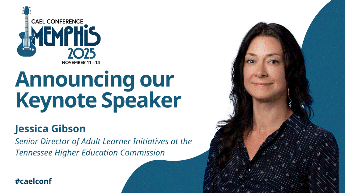 Tennessee Reconnect (@tnreconnect) on Twitter photo We’re thrilled to share that our very own Jessica Gibson, Senior Director of Adult Learner Initiatives, has been announced as the keynote speaker for the 2025 CAEL Conference! 
We are proud to see her work recognized on such an important stage! We’re thrilled to share that our very own Jessica Gibson, Senior Director of Adult Learner Initiatives, has been announced as the keynote speaker for the 2025 CAEL Conference! 
We are proud to see her work recognized on such an important stage!