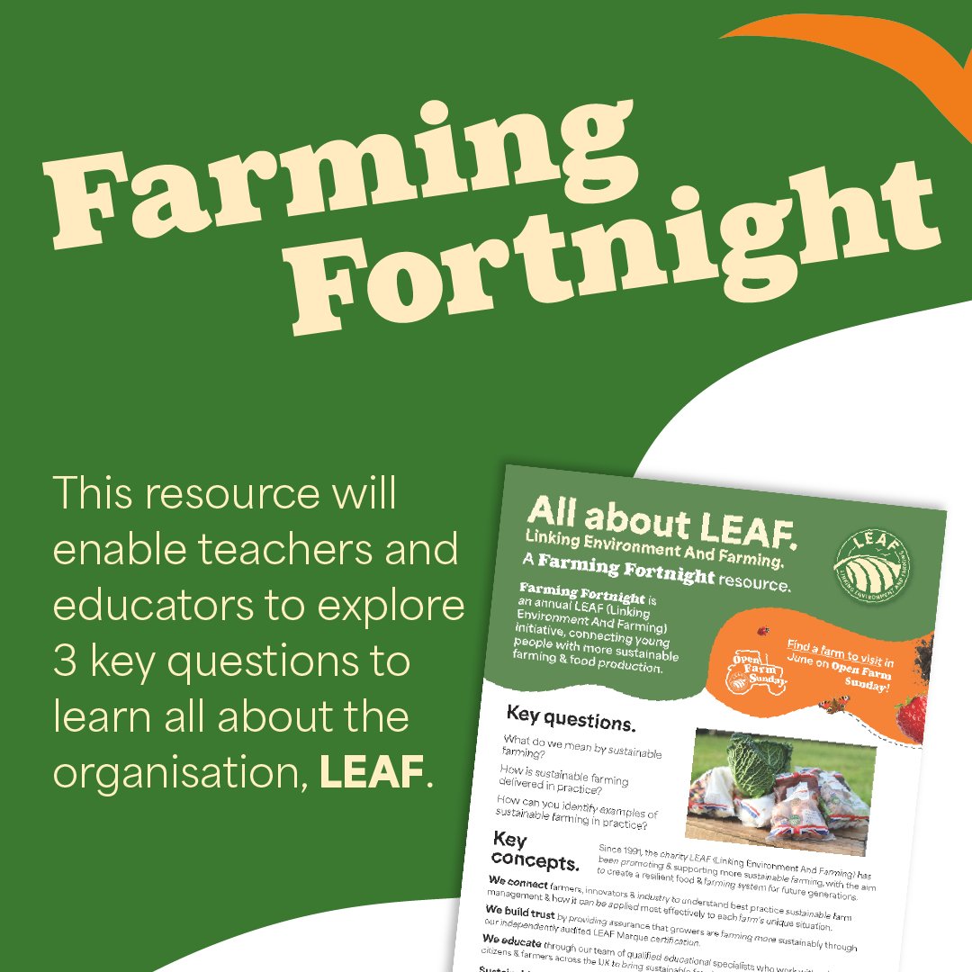 What is sustainable farming and what does it look like in practice? 🍎🥦🌾

Discover which fruit and veg are grown sustainably by looking for the LEAF Marque logo! #LinkingEnvironmentAndFarming #FarmingFortnight2025 

&gt;&gt;&gt; countrysideclassroom.org.uk/blog/440