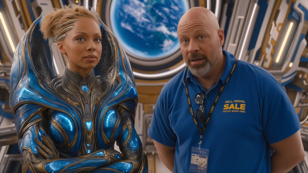 huberarts's tweet photo. We’re talkin’ auto-warp, cloak mode, room for six legally, nine if you don’t mind sharing oxygen.
Now I know what you're thinking. “Where’s the ship's nose cannon?”
I say, who needs a nose cannon when the tail can cut a moon in half?
Not saying you should. Just saying you could. https://t.co/5c8gMH4PrC