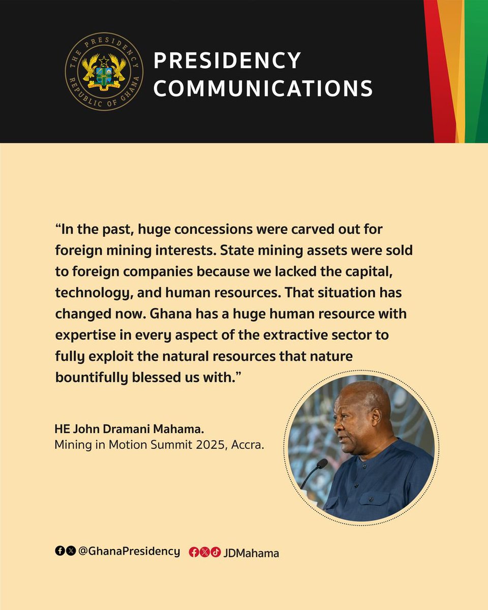 shamimamuslim's tweet photo. Highlights of Pres @JDMahama  speech at the #mininginmotion conference https://t.co/l1ZPpdhbtw