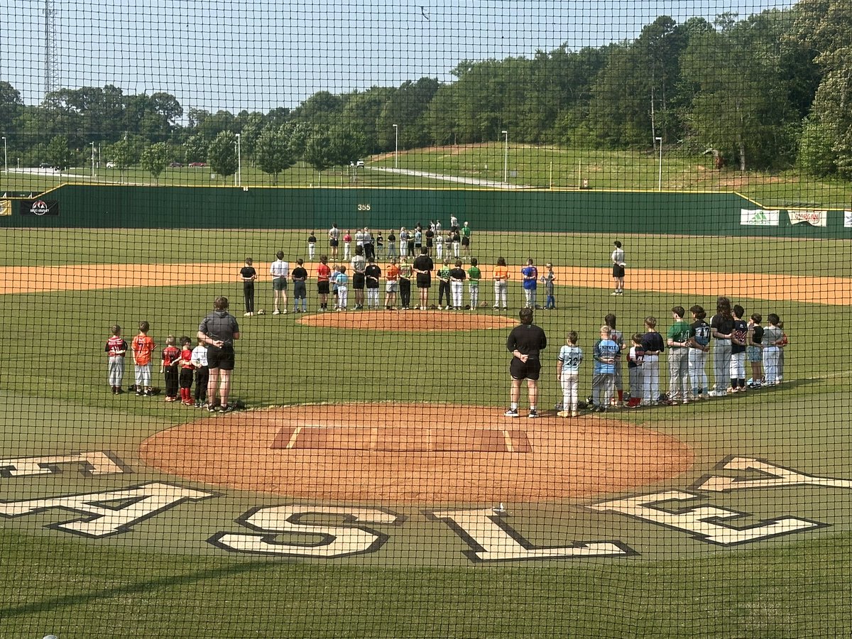 Starting camp off right with the National Anthem! #ProudWave