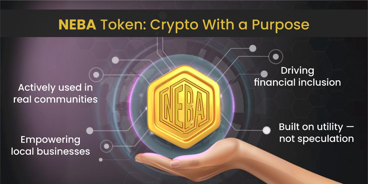 🌍 NEBAToken: Crypto With a Purpose

In a space filled with promises and hype...

❌ "Coming soon…"
❌ "Big partnerships loading…"
❌ "Metaverse in progress…"

NEBAToken stands apart.

✅ Actively used in real communities
✅ Empowering local businesses
✅ Driving financial