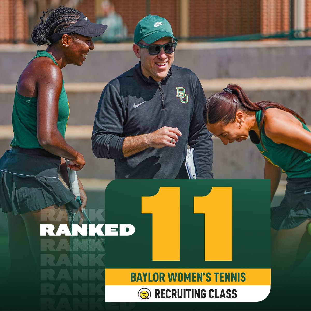 Baylor Women’s Tennis (@baylorwtennis) on Twitter photo Our newest class of Bears is ranked 1⃣1⃣th by <a href="/TennisRecNet/">Tennis Recruiting</a>!
🎾 Tie for program high
🎾 #1 in the Big 12 Conference
🎾 #3 in Texas
📰 baylorbea.rs/43HYxnO
#SicEm 🐻 Our newest class of Bears is ranked 1⃣1⃣th by <a href="/TennisRecNet/">Tennis Recruiting</a>!
🎾 Tie for program high
🎾 #1 in the Big 12 Conference
🎾 #3 in Texas
📰 baylorbea.rs/43HYxnO
#SicEm 🐻