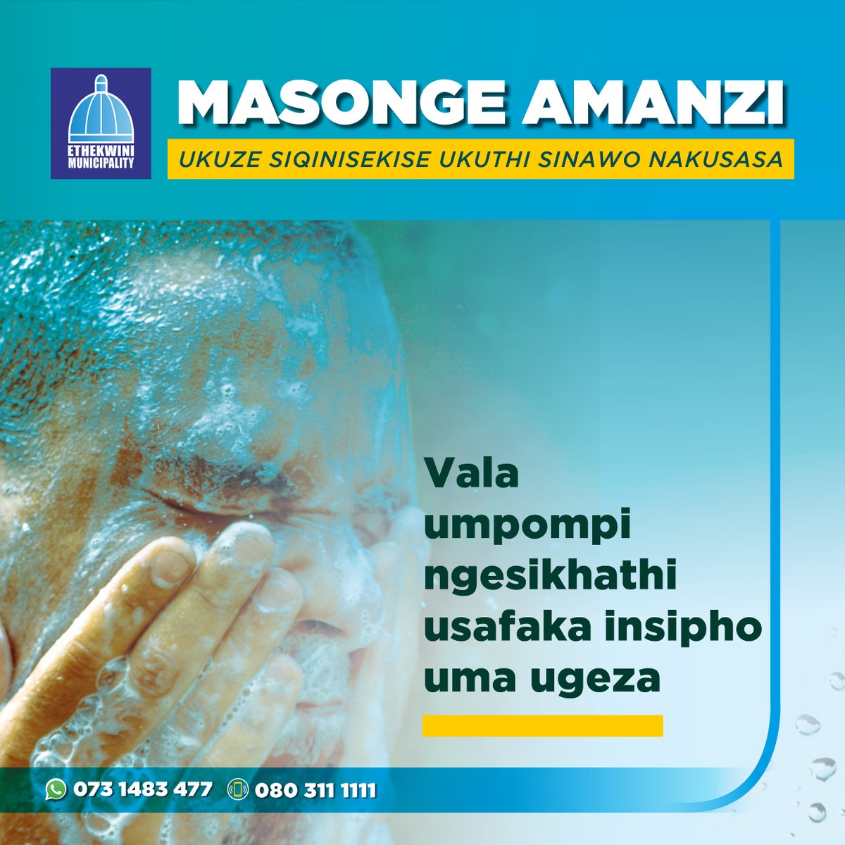 eThekwiniM's tweet photo. #UseWaterSparingly https://t.co/2vzqKdYklq