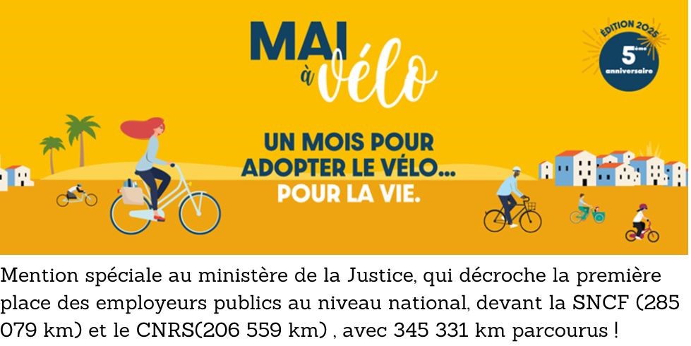 Grâce à l’engagement de ses agents, le <a href="/TjBayonne/">TJ Bayonne</a>  s’est hissé à la 42ème place, sur 201 équipes participantes, dans le classement national du ministère de la Justice! Une performance collective qui témoigne de sa mobilisation en faveur des mobilités douces et de l’environnement