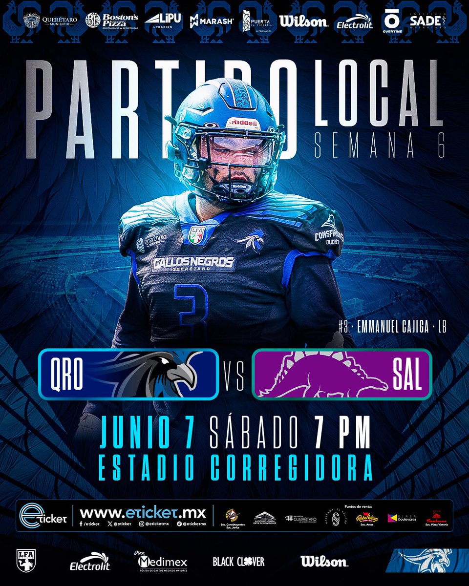 gallosnegroslfa's tweet photo. ⚔️ Gallos Negros vs Dinos
¿Estás listo para vivir la intensidad desde las gradas?
Nos vemos este sábado en el Corregidora 🏟️
🎫 Compra tus boletos 👉 https://t.co/Eo4jPpSrr8
📅 7 de junio | 🕖 7:00 PM
#GallosNegros #SomosGallos #LFA #PartidoLocal #QROvsSAL https://t.co/4Bfw3ALeeF