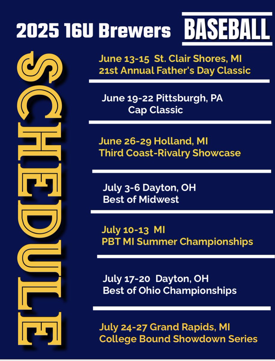 16u LaRocca Team schedule. Check them out.