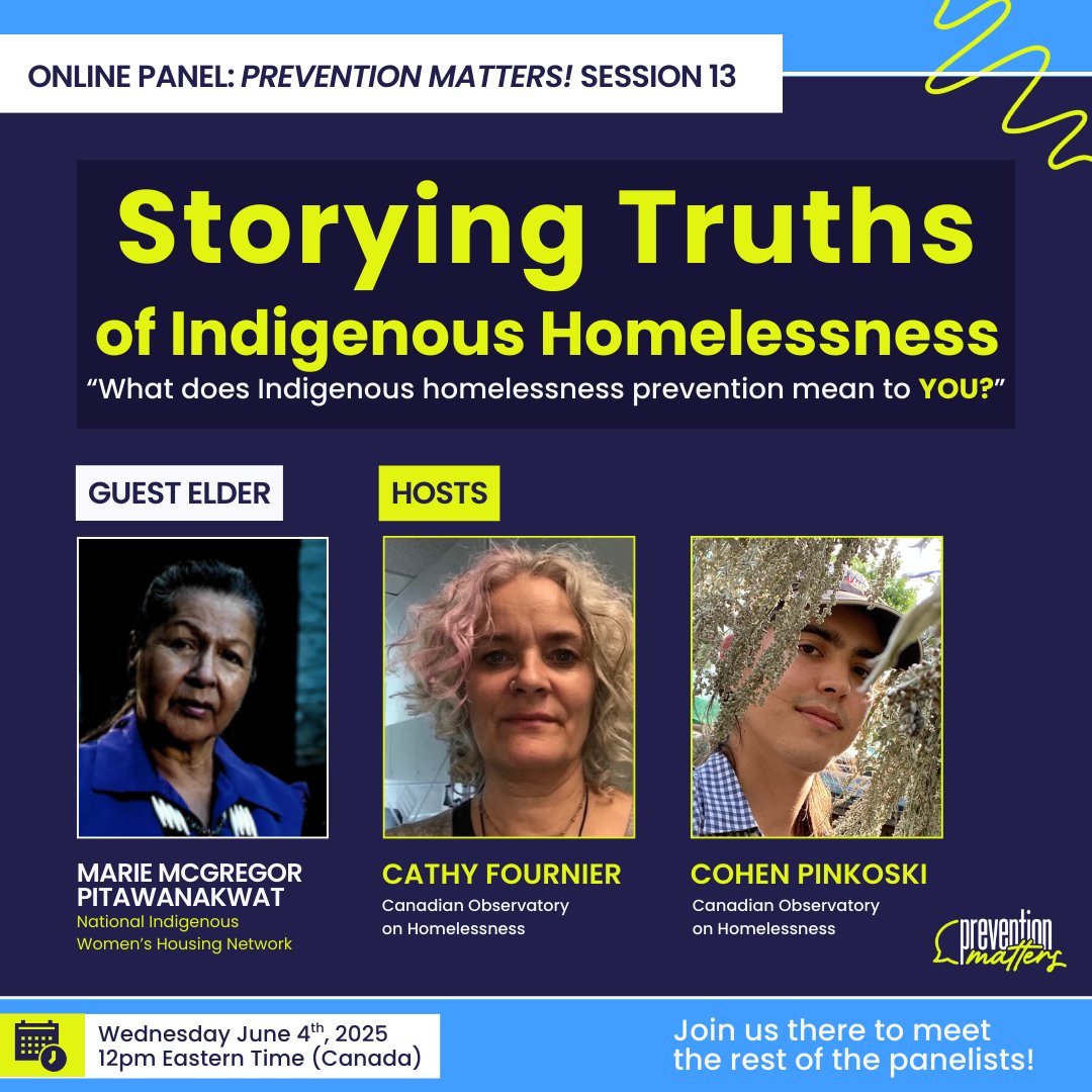 Canadian Centre for Housing Rights (@housingrightsca) on Twitter photo To honour National Indigenous History Month, join <a href="/homelesshub/">Homeless Hub</a>'s panel on June 4 to hear from Indigenous lived experts about their stories of housing insecurity, and their solutions to prevent homelessness in their communities and beyond.
Register ➜ preventhomelessness.ca/webinar/storyi… To honour National Indigenous History Month, join <a href="/homelesshub/">Homeless Hub</a>'s panel on June 4 to hear from Indigenous lived experts about their stories of housing insecurity, and their solutions to prevent homelessness in their communities and beyond.
Register ➜ preventhomelessness.ca/webinar/storyi…