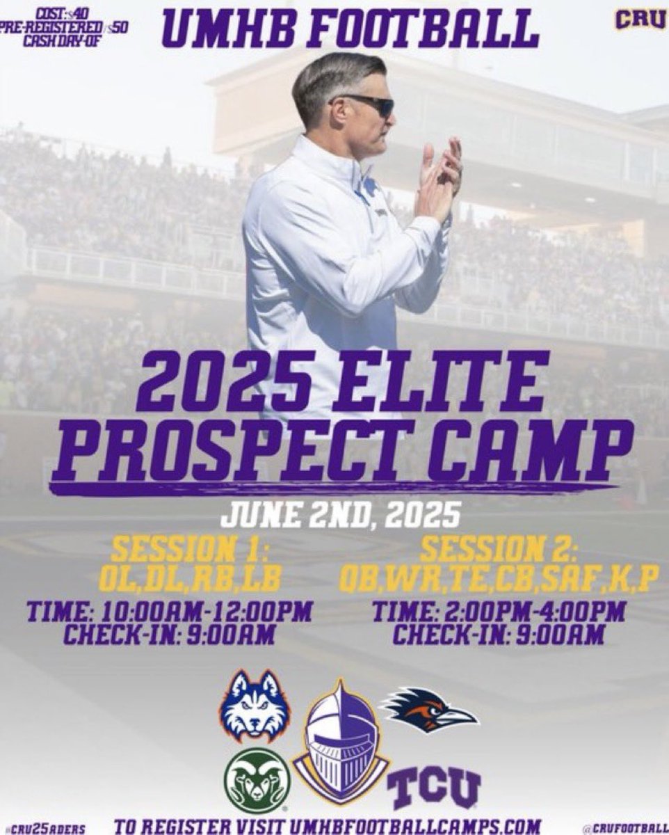 AaronEdmonds (@aaronedmon73767) on Twitter photo I will be attending the UMHB football camp June 2nd, let’s work‼️
<a href="/TCUFootball/">TCU Football</a> <a href="/UTSAFTBL/">UTSA Football 🏈</a> <a href="/HCUFootball/">HCU Football</a> <a href="/CSUFootball/">Colorado State Football</a> <a href="/CoachTraylor/">Jeff Traylor</a> <a href="/CoachBurkeJ/">Coach Justin Burke</a> I will be attending the UMHB football camp June 2nd, let’s work‼️
<a href="/TCUFootball/">TCU Football</a> <a href="/UTSAFTBL/">UTSA Football 🏈</a> <a href="/HCUFootball/">HCU Football</a> <a href="/CSUFootball/">Colorado State Football</a> <a href="/CoachTraylor/">Jeff Traylor</a> <a href="/CoachBurkeJ/">Coach Justin Burke</a>