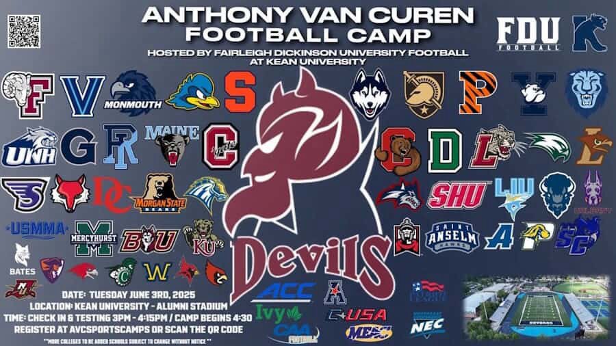 Glad to say I will be at the Anthony Van Curen Football Camp! Ready to showcase my talents tomorrow and what I have to offer. 

<a href="/CoachMaginnis/">Luke Maginnis</a> <a href="/iamisa1/">Isa Abdul-Quddus</a> <a href="/CoachAVC_FDU/">Anthony Van Curen</a> <a href="/CoachZackGoodFB/">Zachary Good</a> 
#recruitacomet