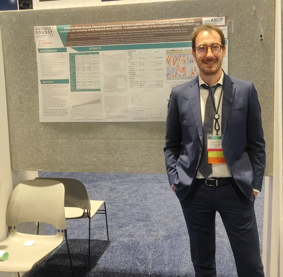 Filippo Dall'Olio (@filippodallolio) on Twitter photo presenting our poster about CtDNA to predict ICI outcome in HNSCC and biological correlates. Come and see!
<a href="/GustaveRoussy/">Gustave Roussy</a> #unicancer <a href="/ConquerCancerFd/">Conquer Cancer, the ASCO Foundation</a> <a href="/ASCO/">ASCO</a> #asco2025 #HNSCC presenting our poster about CtDNA to predict ICI outcome in HNSCC and biological correlates. Come and see!
<a href="/GustaveRoussy/">Gustave Roussy</a> #unicancer <a href="/ConquerCancerFd/">Conquer Cancer, the ASCO Foundation</a> <a href="/ASCO/">ASCO</a> #asco2025 #HNSCC